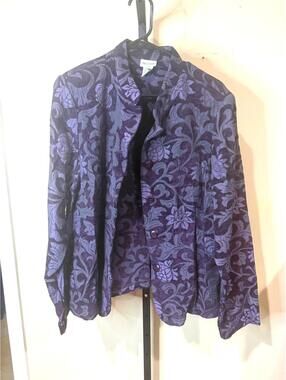 Field Gear XL Purple Women's Floral Patterned Button-Up Jacket